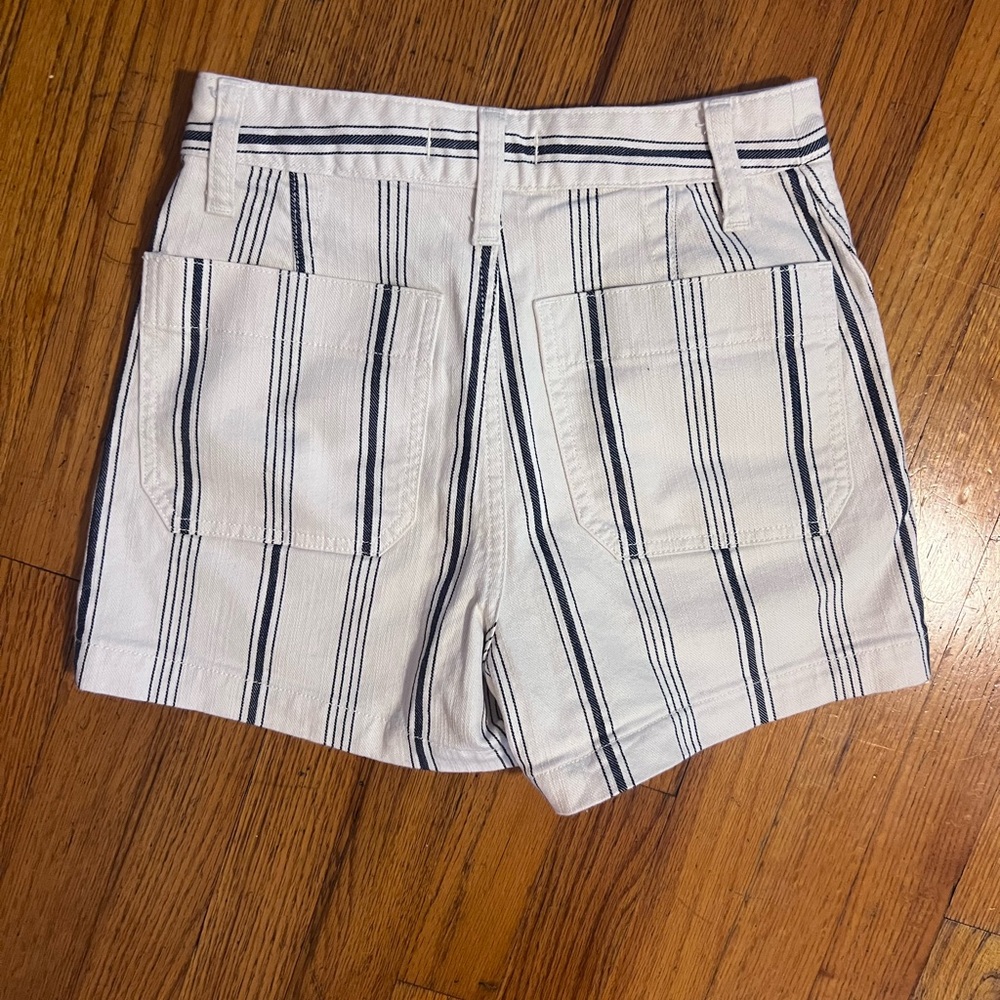 Madewell White and Blue Striped Jean Shorts - Picture 3 of 4